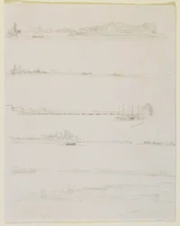 Il Reno, vicino a Worms e Oppeheim, 1858